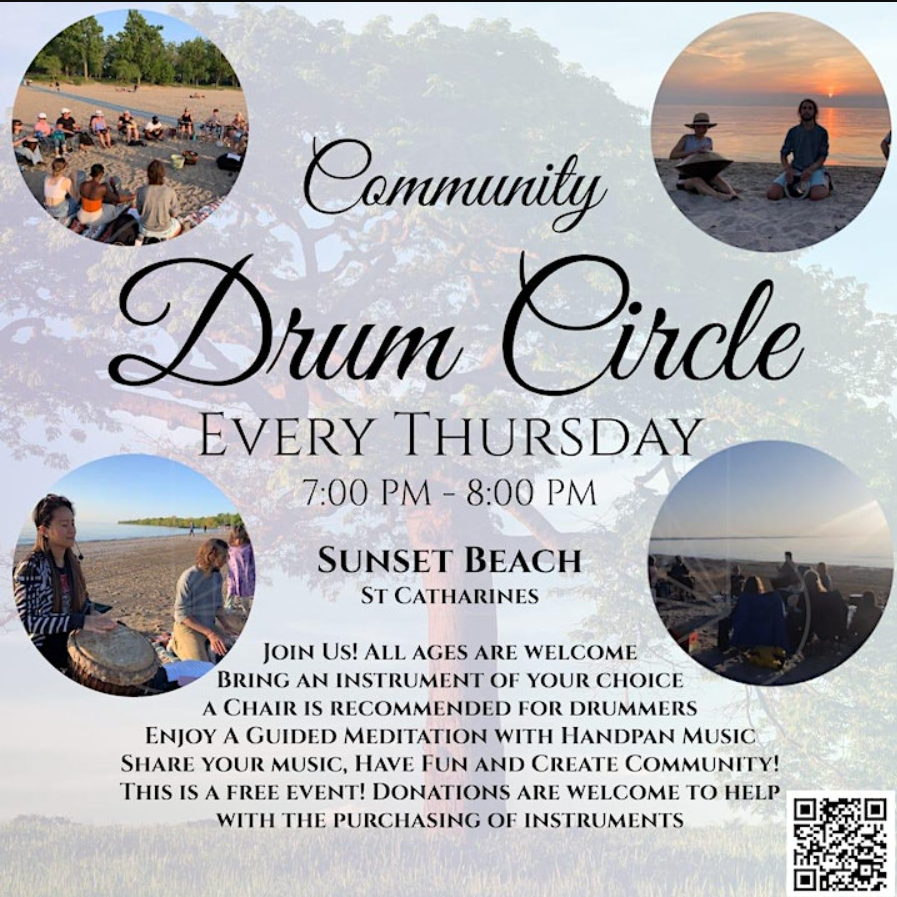 Niagara weekly free community drum circle on the beach (St Catharines)