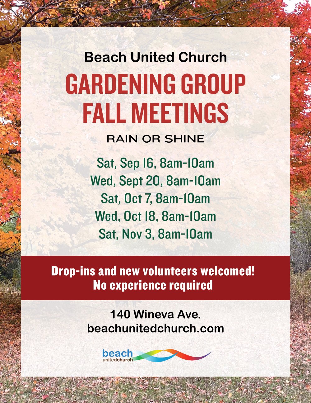 Fall Gardening Group Schedule