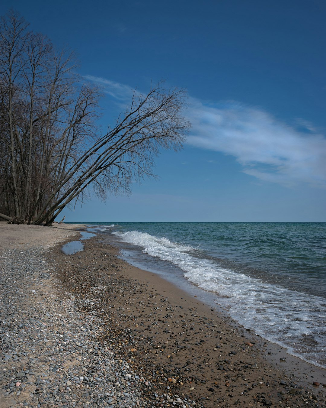service-06 Quiet day at Hanlans Point Beach on a blue sky day. Toronto Islands, Canada, Apr/22.